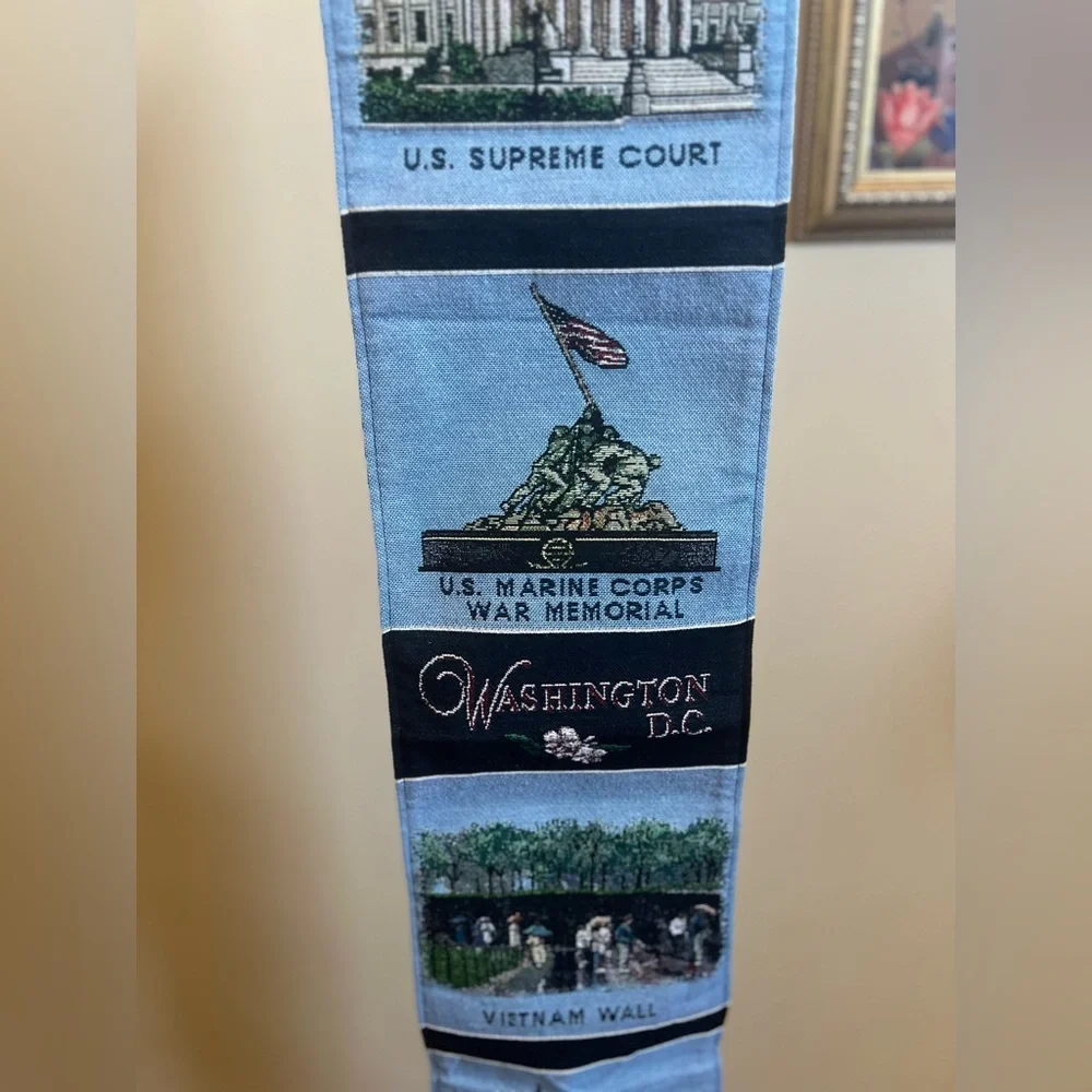 American Vintage Washington D.C. Tapestry Wall Decor Navy Green